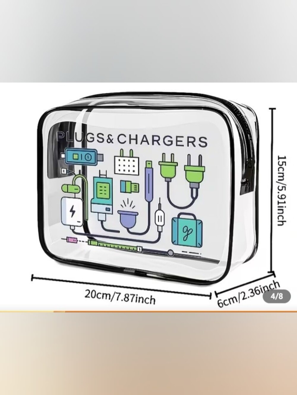 Plugs & Chargers Clear Travel Organizer Bag Tech Cord Cable Storage Case